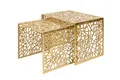 Couchtisch Sofatisch 2er Set Handarbeit 38 x 39 aus Metall in Gold Tisch Sofa