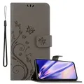 Cadorabo Hülle für Apple iPhone 13 Schutz Hülle in Grau Schutzhülle Handy Hülle Etui Case Blumen Flower