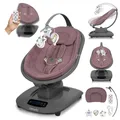 Lionelo Elektrische Babywippe Blossom bis zu 9 kg, Ergonomischer Sitz, 5 Geschwindigkeiten, Bluetooth - Rosa