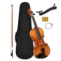 CASCHA 1/2 Violine mit Hardcase I Geigen Set für Jugendliche und Erwachsene I Hochwertige Geige mit Bogen Kolophonium und Ersatz Geigensaiten I Vollmassive Geige mit Koffer im praktischen Set