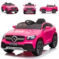 ES-Toys Kinder Elektroauto Mercedes GLC pink, Kunstledersitz, EVA-Reifen