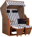 deVries Strandkorb PURE® STANDARD PE griseum inkl. 2 Knuffelkissen 120x80x160cm