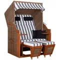 Strandkorb Pure Pinie/Grau/Weiß