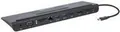 Manhattan USB-C Dock/Hub with Card Reader and MST, Ports (x9): Audio 3.5mm, DisplayPort, Ethernet, HDMI, USB-A (x3), USB-C and VGA, With Power Delivery (100W) to USB-C Port (Note add USB-C wall charger and USB-C cable needed),All Ports can be used at the same time - Dockingstation - USB-C 3.2 - VGA, HDMI, DP - 1GbE (153478)