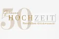 Goldhochzeit - 50. Hochzeitstag - Glückwunschkarte im Format 11,5 x 17 cm mit Br