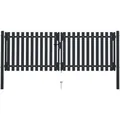 vidaXL Doppelflügel Zauntor Stahl 306x125 cm Anthrazit 146350