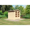 KARIBU Gartenhaus "Amberg 2", Holz, BxHxT: 186 x 201 x 186 cm (Außenmaße inkl. Dachüberstand) - beige