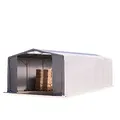 TOOLPORT Zelthalle Lagerzelt mit OBERLICHT 8x12x4 m Garage Industriezelt robuste PRIMEtex PVC Plane 2300 N wasserdicht grau