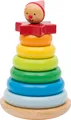 Stapel-Stehauf-Männchen PEPPO Clown Stapelspiel Steckspiel Motorikspiel Holz NEU