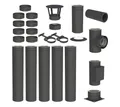 Jeremias Schornstein 6, 2 m Schornstein Ø130mm Komplettset DW DW-Black Bodenmontage, Ø 130 mm
