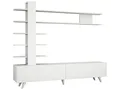 Wohnwand Weiß TV Lowboard Holz Wohnzimmerschrank modern Sideboard Anbauwand 6504