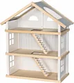 PUPPENHAUS MODERN Puppenstube Biegepuppen 3 Etagen Puppenwohung Holz NEU
