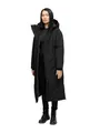 Navahoo Damen Mantel mit magnetischer Abdeckleiste und Rucksackträgern warme Winterjacke Schneewächter 14 Black Gr. XS