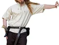 Leonardo Carbone® Mittelalter Hemd Eric - Mittelalter Kleidung, Mittelalter Hemd Herren, LARP-Kleidung, Festival Outfit Herren, Karneval Kostüm, Freizeithemden Kurzarm - 100% Baumwolle Natur M