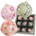 Krebs Glas Lauscha Weihnachtskugeln Blumen 9-tlg. 8cm