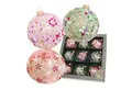 Krebs Glas Lauscha Weihnachtsbaumkugel 9er Set - Blumen mit bunten Kugeln - ca. 8cm - aus Glas, hochwertiges Kugelsortiment für eine festliche Weihnachtsdekoration