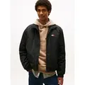 Tommy Jeans Blouson TJM ESSENTIAL PADDED JACKET EXT Freizeitjacke, Übergangsjacke glänzend, Stretchbündchen, Stehkragen schwarz L (50)