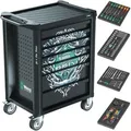 Wera Werkzeugwagen Tool Rebel, 05150130001, 94-teilig, schwarz, 7 Schubladen, mit Werkzeug