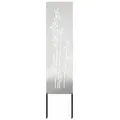 vidaXL Garten Sichtschutz-Leinwand Floral Silber 32 x 140 cm Edelstahl