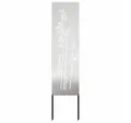 vidaXL Wandbild Garten Sichtschutz-Leinwand Floral Silber 32 x 140 cm Edelstahl, (1 St)