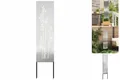 Garten Sichtschutz-Leinwand Floral Silber 32x140 Cm Edelstahl