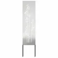 Garten Sichtschutz-Leinwand Floral Silber 32 x 140 cm Edelstahl