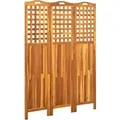 vidaXL 3-teiliger Raumteiler 121x2x170 cm Akazie Massivholz