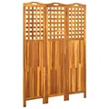 vidaXL Akazienholz Massiv Raumteiler 3-TLG. Klappbar Paravent Raumtrenner Trennwand Umkleide Sichtschutz Spanische Wand 121x2x170cm