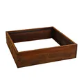 ESTEXO Beeteinfassung Beetumrandung Edelrost Hochbeet Rost Cortenstahl Umrandung Rahmen Pflanzbeet Pflanzkasten Blumenkasten (100x100x25 cm)