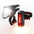 Fischer LED-Akku Beleuchtungs-Set TWIN STOP 110 Lux  Fahrradbeleuchtung