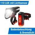Fahrradbeleuchtung FISCHER LED-Akku Beleuchtungs-Set TWIN STOP 110 Lux USB