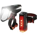 FISCHER FAHRRAD Fahrradbeleuchtung Set PLUS 110 + TWIN STOP LED Schwarz