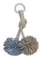 LIEBESKIND BERLIN Pom Pom Pendant Schlüsselanhänger Milk beige hellblau Neu