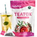 LULUTOX Detox Tee zum Abnehmen – Natürliche Kräutermischung mit Löwenzahn, Ginseng & Ingwer – Unterstützt Abnehmziele, Verdauung, Blähungen & Wohlbefinden in den Wechseljahren – Vegan (28 Teebeutel)