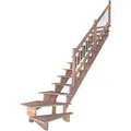 Treppe Lindos Buche Gewendelt L 100 cm Holz-Edelstahl-Geländer FSC®