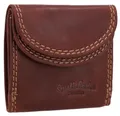 Gusti Leder Mini Portemonnaie Leif - Kleines Echtleder Portemonnaie Damen & Herren - Geldbörse Slim Wallet Braun - Geldbeutel Festival Party Reise