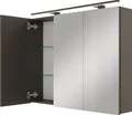 Planetmöbel ARIA Spiegelschrank für das Bad 90 cm mit Beleuchtung und Steckdose Anthrazit
