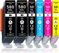 6er Pack Druckerpatronen 580 581 XXL kompatibel mit Canon TR7550