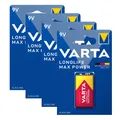 4x 1er Blister VARTA 9V Block LONGLIFE Max Power Alkaline Batterie 6LR61 MN1604
