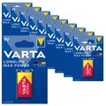 10x 1er Blister VARTA 9V Block LONGLIFE Max Power Alkaline Batterie 6LR61 MN1604