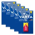 5x 1er Blister VARTA 9V Block LONGLIFE Max Power Alkaline Batterie 6LR61 MN1604