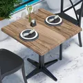 JAMAIKA | Bistro Außen Tischplatte | B:T 70 x 70 cm | Sheesham | Quadratisch | Topalit Tischplatte
