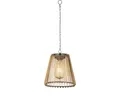 Lumineo LED Solarleuchte, Dauerlicht, warmweiß, Solar LED Pendellampe Outdoor 17,5cm Rattan-Optik Beige / Warmweiß