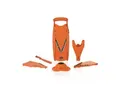 Börner V5 PowerLine Plus Set Gemüsehobel, Obst- & Gemüseschneider mit Fruchthalter, Scheibeneinschub, Sparschäler, 10 Schnittarten, 6 tlg. Set, Orange