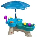 STEP2 Spill & Splash Seaway Wasserspieltisch | Großer Wassertisch mit 11-teiligem Zubehör Set & Sonnenschirm | Garten Wasser Spieltisch für Kind... - Grau