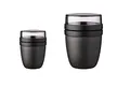 Mepal - Lunchpot Ellipse Duo Pack – Nordic Black – Mini + Large – praktischer Müslibecher, Joghurtbecher, To go Becher – Geeignet für Tiefkühler, Mikrowelle und Spülmaschine