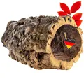 Vogelgaleria® Natur Korkröhre Terrarium und Hamster aus Reiner Korkrinde | 20cm lang, 15cm hoch | Korktunnel BZW. Korkhöhle aus Baumrinde der Kork - Eiche zur Einrichtung von Tierbehausungen