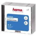 Hama CD-Doppel-Leerhüllen Standard 5er-Pack transparent/schwarz Neu