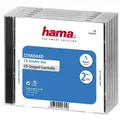 HAMA CD-Doppel-Leerhülle Standard, 5er-Pack, Transparent/Schwarz #37907016