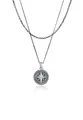Kuzzoi Kette mit Anhänger Herren Layer Kompass Maritim 925 Silber